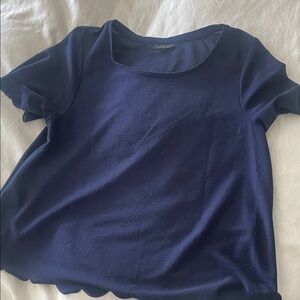 Topshop Navy Short Sleeve Tee